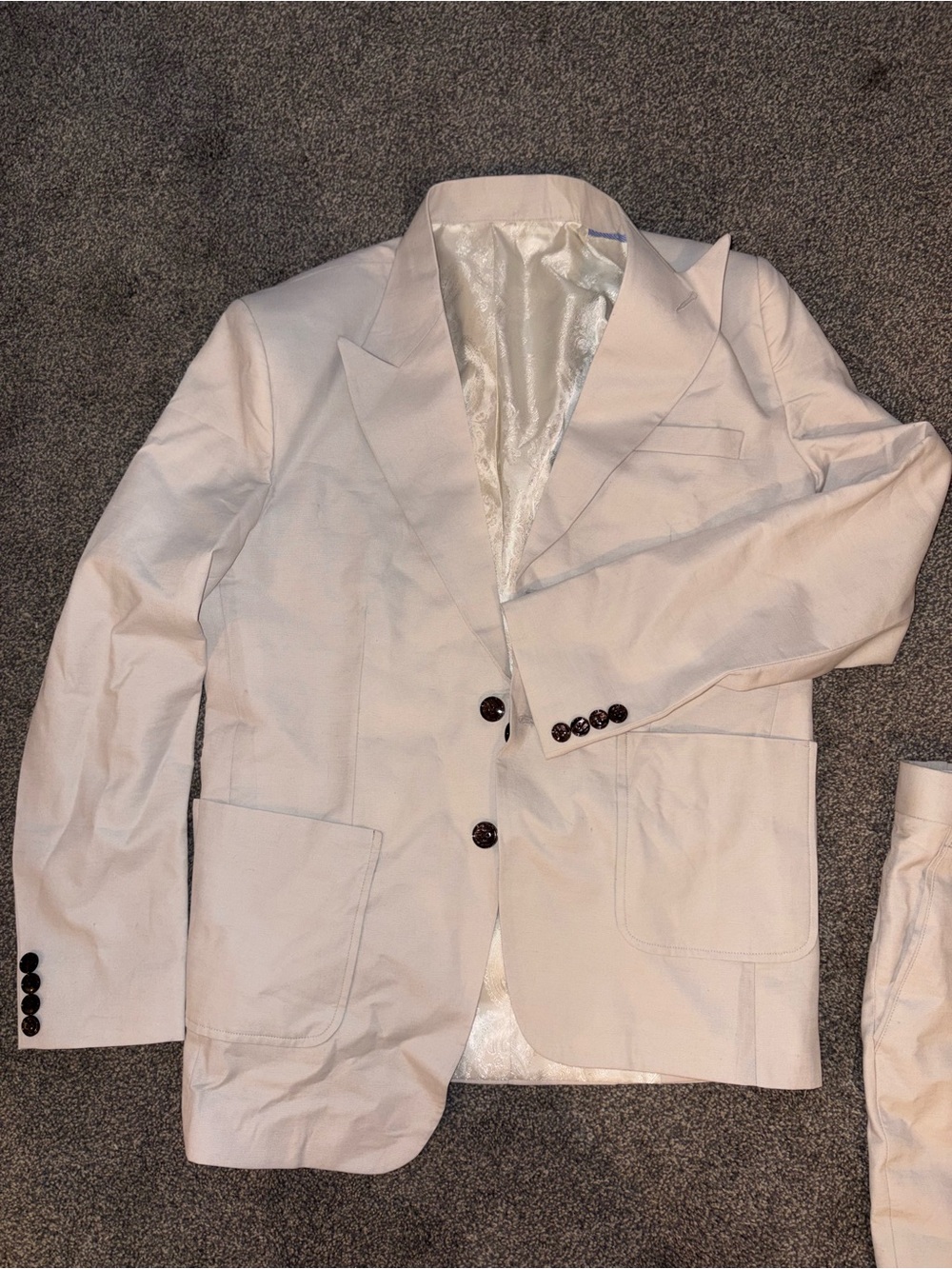 Men's Light Beige Two-Button Blazer
